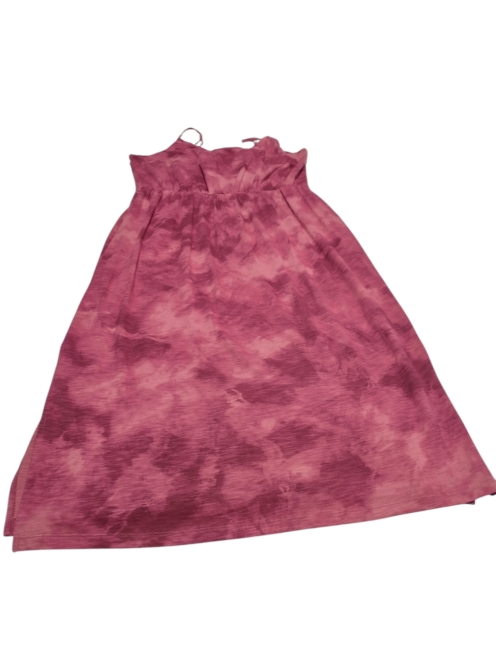 Old Navy XL Tie Dye Red Midi Sundress 100% Cotton Spaghetti Strap Dress Slit NWT - Picture 3 of 7